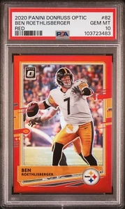 2020 Panini Donruss Optic 82 Ben Roethlisberger Red Prizm #/99 PSA 10 POP 2 - Picture 1 of 2