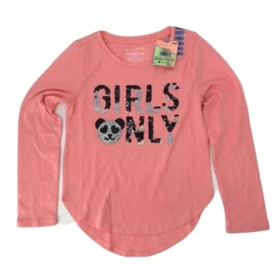 Members Mark Girls Sequined T-shirt Pink Teddy Bear Cotton Blend Tee 6/6X New - Picture 1 of 10