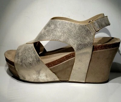 Sandalia plataforma nature breeze talla 10m oro metálico 4 pulgadas Foto 1 de 4