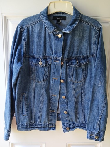 PALM ANGELS Giacca stile grunge denim blu piccolo Forever 21 posti indossati maniche schiena