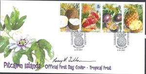 PITCAIRN ILDS, 2001 TROPICAL FRUIT, FDC, CAT £ 8, SIGNED - Bild 1 von 1