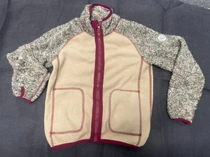boy's fleece jacket-beige and burgundy - Picture 1 of 2
