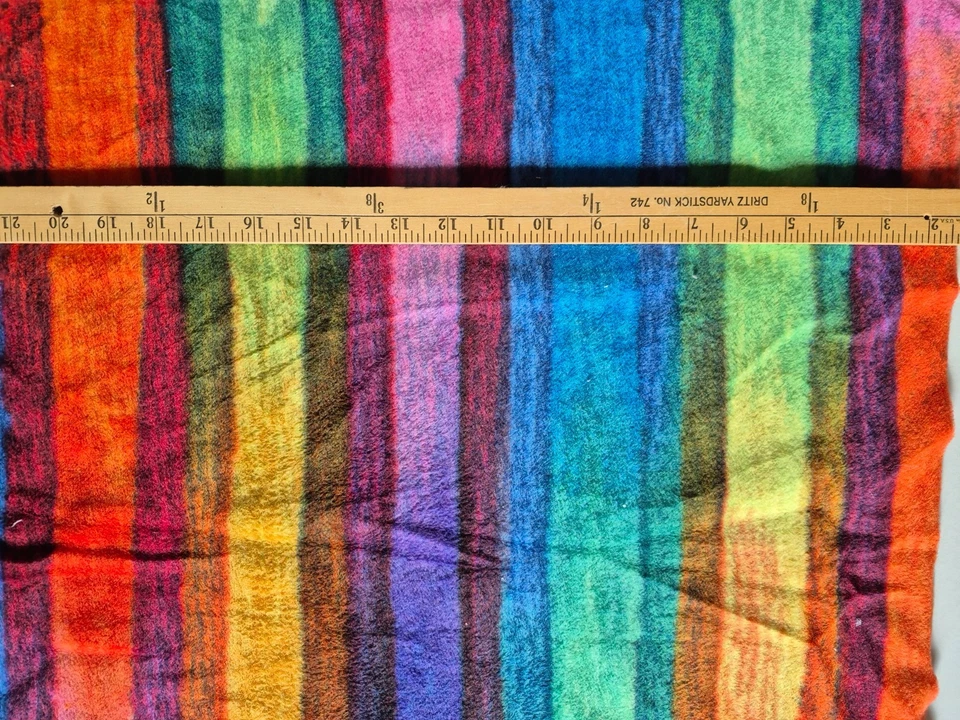 MULTI  FUSION STRIPE  FLEECE FABRIC 21X59 INCHES - Image 1 of 2