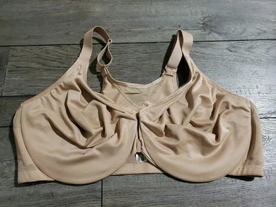 Sujetador Glamorise para mujer talla grande Wonderwire postura espalda con aros #9265, EE. UU. 42F Foto 1 de 4