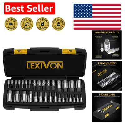 Complete 32-Piece SAE & Metric HEX Bit Socket Set with Enhanced Storage Case - Image 1 of 4