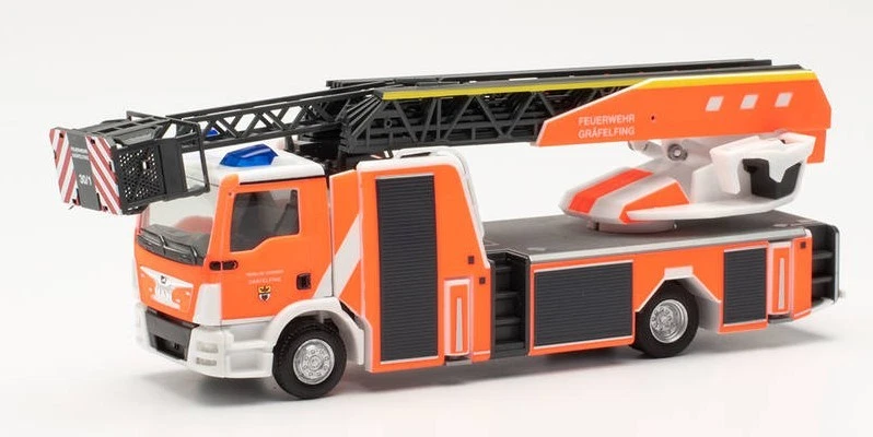 HERPA,MAN TGM ROSENBAUER with rotating ladder GRAEFELFING Fire Brigade, 1/87,... - Image 1 of 1