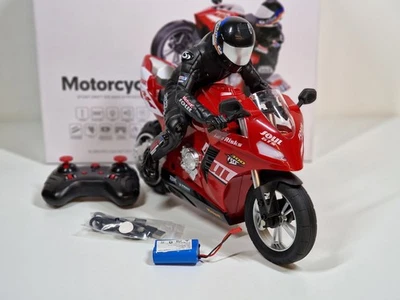 Rc Motorrad 1:6 Stunt Motorrad mit Gyroskop 2.4Ghz Licht Rc Modell Rot DEFEKT! - Bild 1 von 4