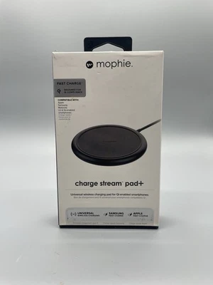 Mophie 10W Qi Fast Charge Stream Pad + Wireless Charger - Black - New - Image 1 of 3