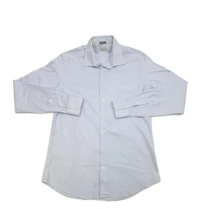 Suit Supply Traveller Slim Fit Long Sleeve Shirt Solid Blue Mens Size 16L - Picture 1 of 10