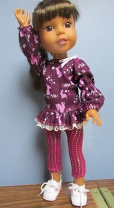 Bunnies Leggings Set made to fit the 14.5"  Wellie Wishers slim Dolls - Picture 1 of 4