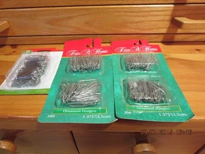 3 PACKAGES--(600) METAL ORNAMENT HOOKS--#R7A-3 - Picture 1 of 24