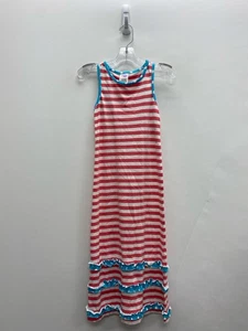 Mallory May SIZE 6 White Blue/Pink Stripes Sleeveless Girl's Dress - Picture 1 of 2