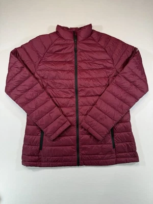 Chaqueta de plumón para mujer Asics granate empacable 90/10 plumón de pato talla grande Foto 1 de 4