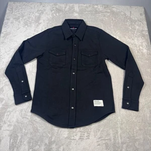 NWOT American Giant Unisex Redwood Fleece Snap Close Overshirt S Black Men - Picture 1 of 10