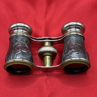 Vintage Sportiere Paris Opera Binoculars C.1900, Pewter, Brass, Silver - Image 1 of 4