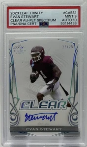 Evan Stewart Rookie Auto PSA 9/10 - 2023 Leaf Trinity Platinum Clear /25 -Ducks - Picture 1 of 7