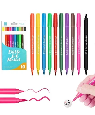 Essbare Tinte Lebensmittel Marker Stifte 10 Farben Doppelspitze für Cookie Ku... - Bild 1 von 4