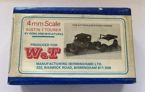 Vintage Rowland Miniatures W&T 4mm White Metal Kit E3 Austin 7 Tourer Rare Kit - Picture 1 of 5