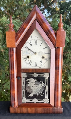 Antiguo Reloj C 1870 Chauncey Jerome Steeple Palisandro Manto - VER VIDEO Foto 1 de 4