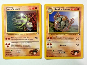 Pokemon Karten Lot - Brock's Golem Onix - 20 & 21/132 Gym Heroes - Rare - WotC x2 - Bild 1 von 5