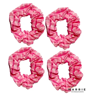 Algodón Scrunchies Mujeres Damas Niñas Pelo Bobbles Corbatas Bandas Pack de 4 (Rosa) - Imagen 1 de 2