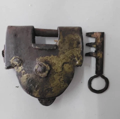 1800 Antique Vintage BRASS  PADLOCK WORKING Lock Old Rare Collectible BIG SIZE Cover