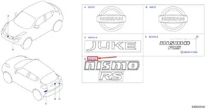NISSAN JUKE F15 Rear Trunk Lid Badge 848953YW0A NEW GENUINE - Picture 1 of 2