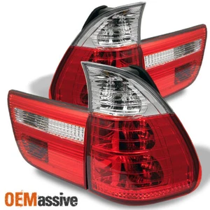 Fits 00-06 E53 X5 3.0i 4.4i 4.6is 4.8is JDM Red Clear Tail Lights W/Trunk Piece - Picture 1 of 2