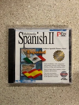 Multimedia Español II ¡Logra la fluidez española ahora! Pro One PC CD Rom Nuevo Precintado Foto 1 de 2