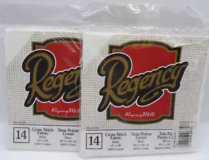 Counted Cross Stitch Fabric 14 ct 2 pcs Regency Mills Brand- White- 100% Cotton - Picture 1 of 3