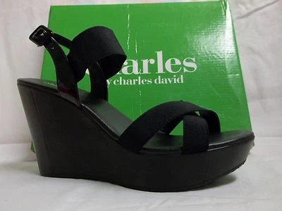 Nuevos zapatos para mujer Charles By Charles David talla 8,5 M Riviera negros cuñas Foto 1 de 4