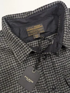 Filson Northwest Wool Shirt 20233071 Charcoal Grey Black Houndstooth Dogstooth - Picture 1 of 9