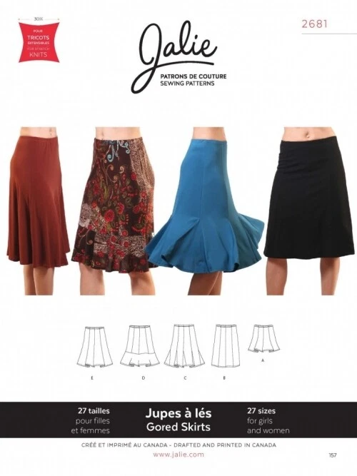 Jalie Sewing Pattern 2681 Skirts 27 Sizes - Image 1 of 1