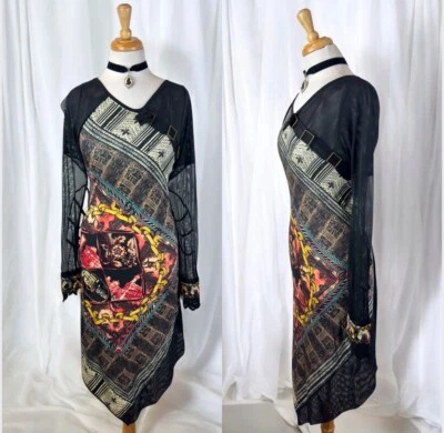 Vestido de malla Save The Queen Renacimiento Artístico Grunge Gótico Victoriano Retazos L Foto 1 de 4