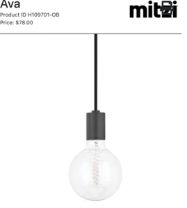Ava Mitzi Pendant Light Hudson Valley Lighting H109701-OB Pre-owned Old Bronze - Picture 1 of 24