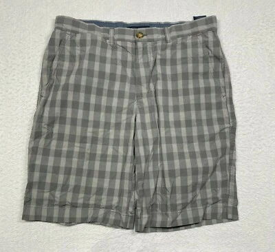 Shorts masculino Tommy Hilfiger 32 bolsos xadrez cinza chino - Imagem 1 de 4