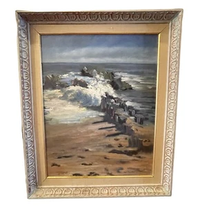 Original Oil Painting On Canvas Signed Nans Hunsberger Seascape Ocean Painting - Picture 1 of 12