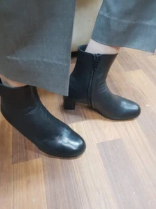 Notch Premium Black Leather Women's Handmade Boots Zipper Heels Boot - Picture 1 of 11