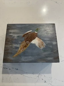 Pheasant Texas Art Lucinda Custer Leander Texas Vintage Wooden Box - Picture 1 of 6