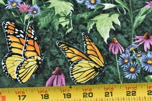 30" Long, Butterflies in Flower Garden Quilt Cotton, Wild Wings/Padgett, N3493 - Picture 1 of 8