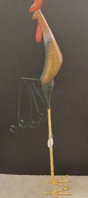 НОВЫЙ 39-дюймовый высокий металлический стилизованный петух на длинных ногах от Giftcraft 201218 - Изображение 1 из 4