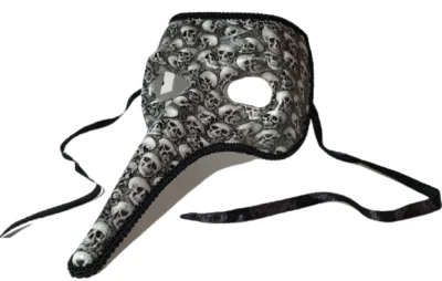 LONG NOSE HALF MASK VENETIAN Skull Bird Beak Mardi Gras Costume Goth Masquerade  - Image 1 of 4
