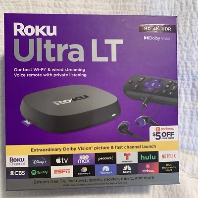 NEW Roku Ultra LT HD Digital Streaming Device - Black Ships Today Fast - Image 1 of 3