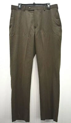 Louis Raphael Hombres Frente Plano Pierna Recta Mezcla Lana Vestido Pantalones holgados 35 x 32 Foto 1 de 4