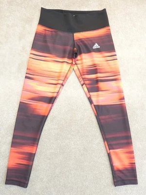 Adidas Climalite Tech Fit  Leggings Sunset Red Orange Black  Size Small - Image 1 of 4