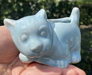 Retro Vintage 1940's Blue Glazed Pottery Dog American Art Pottery Morton Ad - Picture 1 of 9