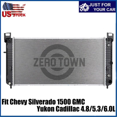 34" Core Radiator #2423 Fit Chevy Silverado 1500 GMC Yukon Cadillac 4.8/5.3/6.0L - Image 1 of 4