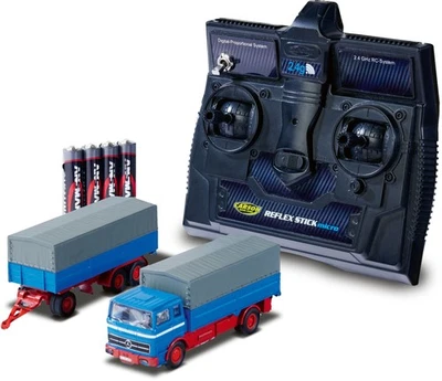 Carson MB 1620 Plane 1:87 RTR blau – für H0-Eisenbahnanlagen mit Anhänger - Bild 1 von 4