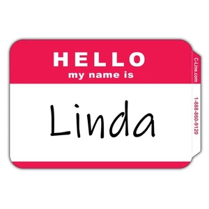 C-Line Hello Name Badge Self Stick 100/Pk Red 3-1/2"X2-1/4" School Office - Picture 1 of 2