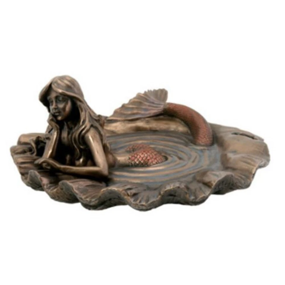 Art Nouveau Mermaid Laying in Water Tray Figurine Sculpture Ocean Decoration